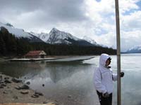 Lake Maligne, frozen over.