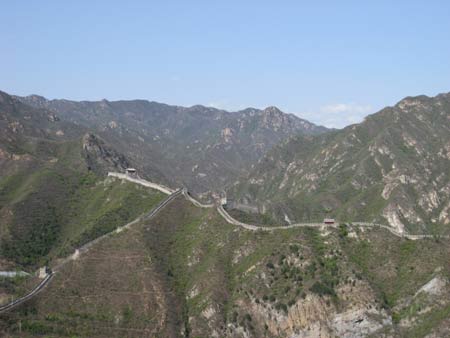 Great Wall of China in the mountains