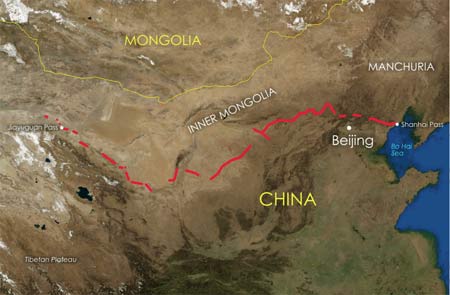 Great Wall of China map